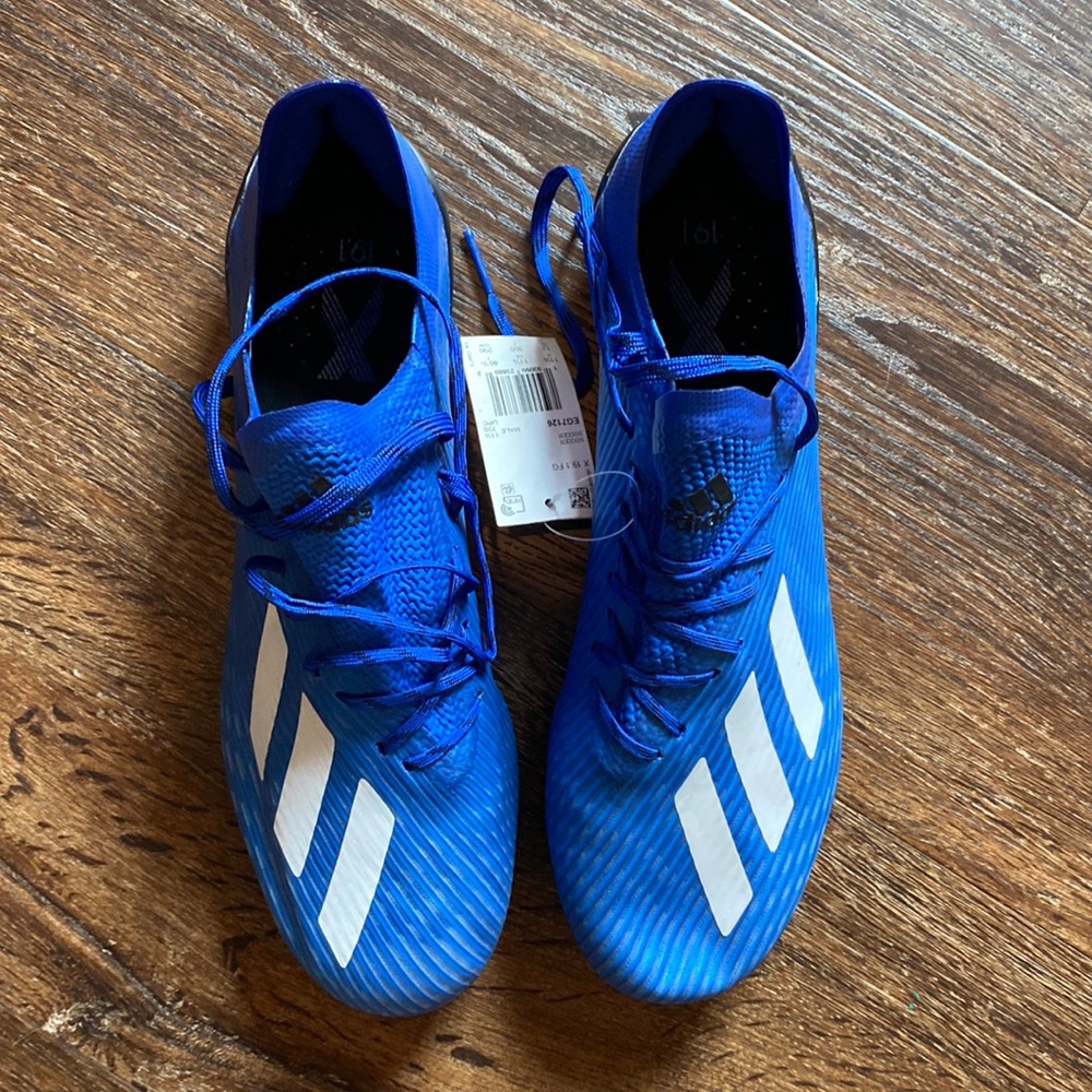 Adidas mens rare soccer cleats X 19. 1 FG blue white EG7126 Size 12 NEW W/ TAG